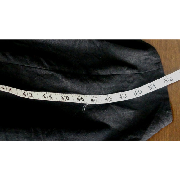 Maxi Black Ultra Dress Linen Rayon Blend Cut Out Back Size 12 MOP Minimalist - Picture 5 of 8